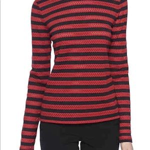 NWT ANN KLEIN BLACK AND RED EYELET SHIRT SIZE XL